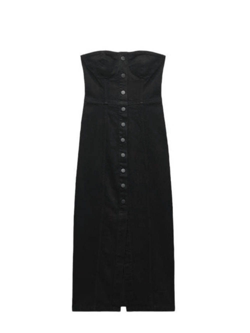 Zara Denim New Woman Denim Black Bustier Dress